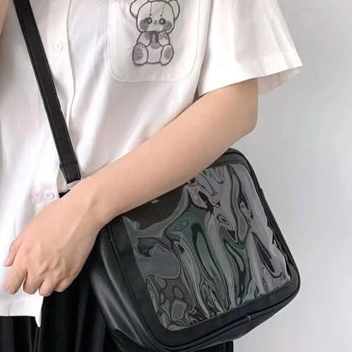 Ita Bag Lolita Jk Bag with Badges Display Plate Women Uniform Crossbody Bags Kawaii Ita Bag Pu Leather Handbag4