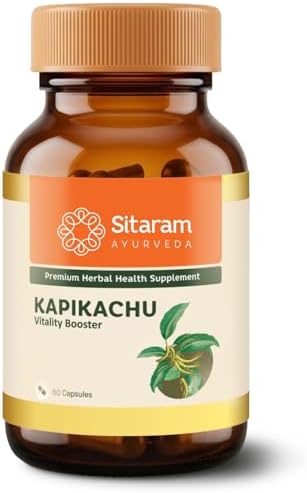 Sitaram Ayurveda Kapikachu | Ayurvedic Herbal Supplement with Mucuna Pruriens | Supports Nervous System, Mental Wellness & Vitality | Natural L-Dopa Source | Vegan | 60 Nos