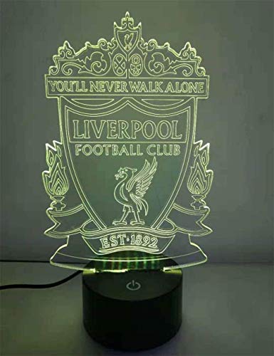 Preisvergleich Produktbild WCSMQT Liverpool 3D-Nachtlicht / LED Energiesparlampe 7 Farbvarianten Inneneinrichtungen Schlafzimmer Acryl Kunstwerk Touch / Fernbedienung Dekorieren Geschenk der Kinder für Baby-Schlafzimmer