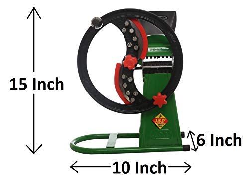 JSP India 2 Blade Kitchen Small Saag Chaff Cutter with Aluminium Blades & Full Metal Body Green Finish Made in India