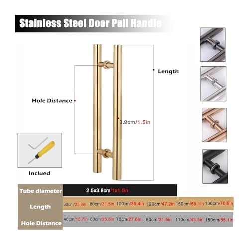 Poignée porte coulissante or 150 cm pour sublimer votre salon ou bureau vitré - 4