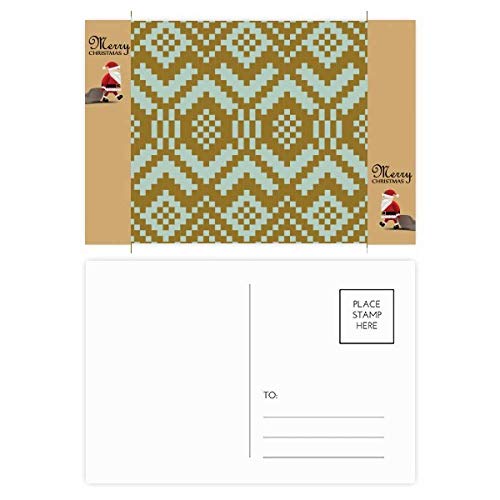 Cartes postales carrées Père Noël bleu clair : écrivez vos vœux en famille
