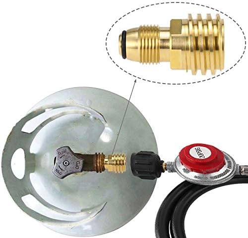 Miniatura 3 de YOUHO El adaptador de tanque de propano convierte la válvula de servicio del tanque POL LP en manguera QCC1tipo 1 o regulador de latón macizo