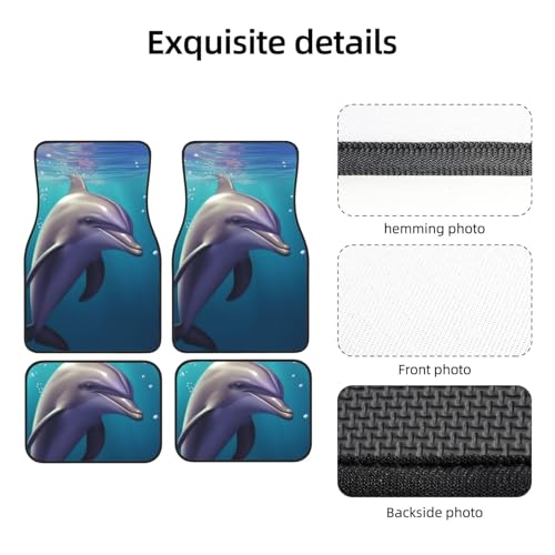 Tapis de sol voiture dauphin pour protéger des salissures - Kit 4 tapis robustes universels - 5