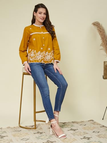 Image of J TURRITOPSIS Women's Cotton Peplum Casual Shirt