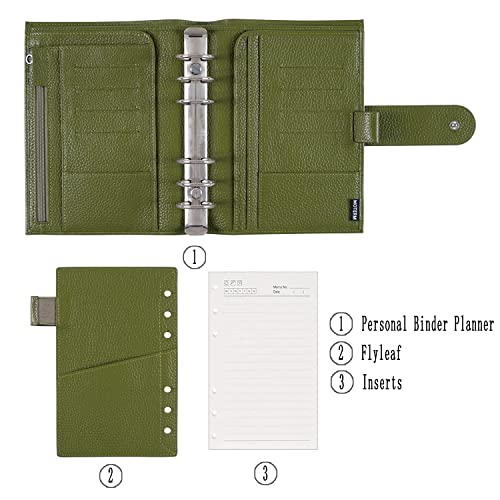 Moterm Personal Luxe Rings Planner - Genuine Leather Binder Organizer (Pebble-Olive, 30Mm Ring) #TOP1