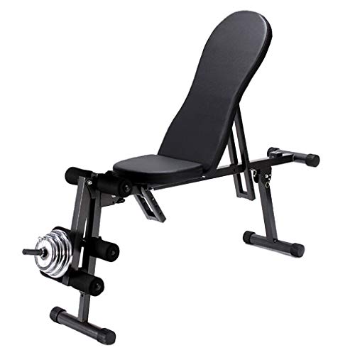 Lanyun Weight Bench Adjustable, Weight Bench Utility Weight Bench for Full Body Workout- Multi-Purpose Foldable Incline/Decline Bench with 2 Elastic Ropes for Home Gym,660Lbs Weight Capacity