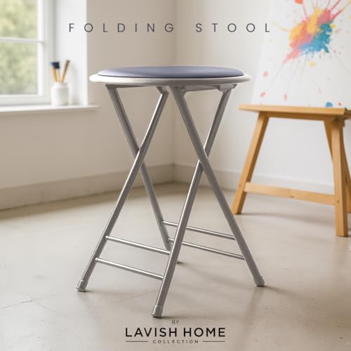 image for Lavish Home Folding Stool - Backless 24-Inch Stool with 225lb Capacity
