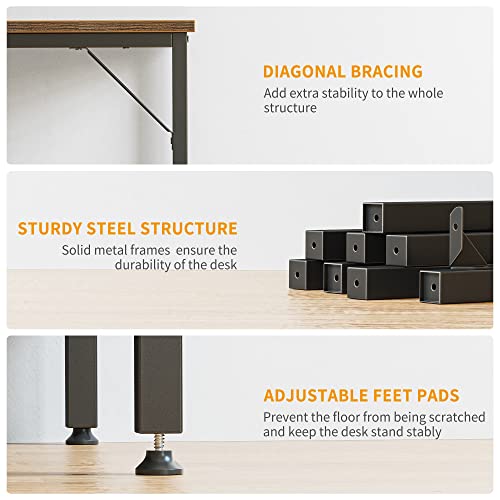 Cubiker Computer Home Office Desk With Drawers, 40 Inch Small Desk Study Writing Table, Modern Simple Pc Desk, Rustic Brown #TOP7