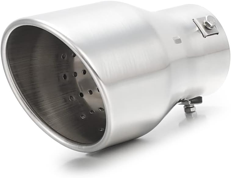 LCGP Adjustable 2.5"-3" Inlet Exhaust Tip 2.5"-3" x 4.5" x 7" Bolt-On Chrome Plated Stainless Steel Professional Exhaust Tip Fit 2.5''/2.75''/3''Outer Diameter Tailpipe