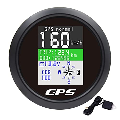 KAOLALI GPS Speedometer 85mm Boat GPS Speedometer Odometer Speed Gauge Meter Waterproof Digital MPH Knots Km/h Adjustable for Marine Car Truck Motorcycle 9-32V