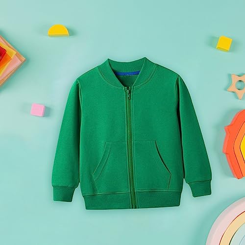 Kids Cotton Zip up Coats Long Sleeve Knit Soft Jackets Outwear Boys Girls Plain Warm Fall Casual Jackets with Pockets4