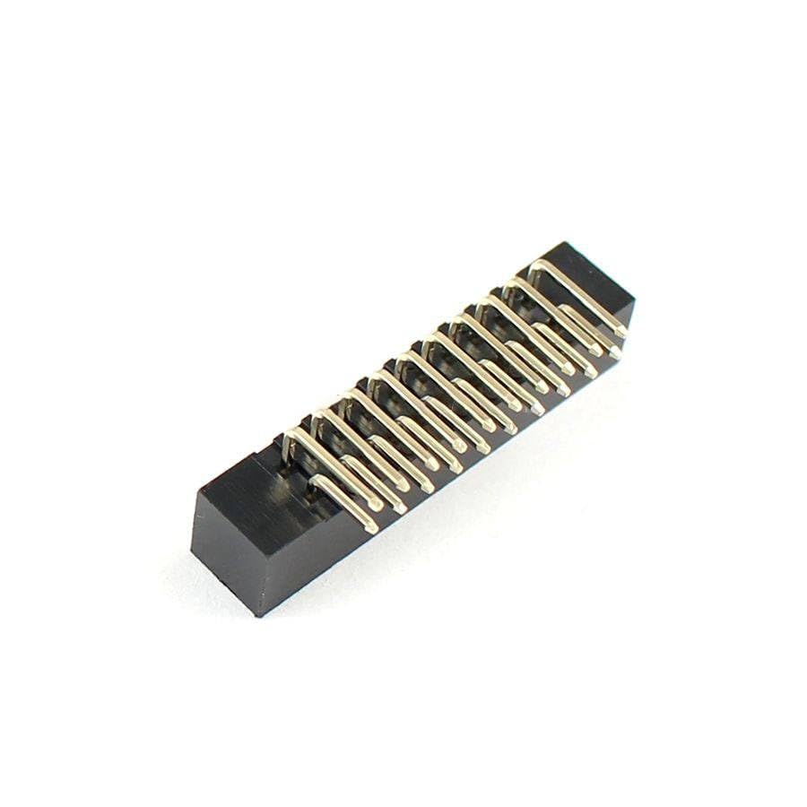 Generic 10 Pcs 2mm 2x10Pin 20 Pin Right Angle Male Shrouded IDC Box Header Connector