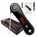 Meat Thermometer Digital - Paysean Instant Read Meat Thermometer with Auto Rotating Backlit Display, IP67 Waterproof for Cooking, Grilling, BBQ, Candy, Liquid, Beef - Gifts for Men/Chefs