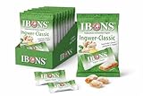 IBONS Ingwer Bonbons Classic – Weiche Ingwer Kaubonbons mit echtem frischem Ingwer – Süß & leicht scharf – Vegan & Glutenfrei & Halal & Lactosefrei – 10 x 92 g Tüten