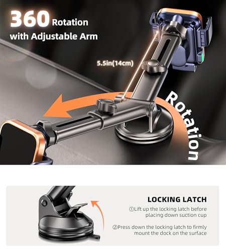 Dual Coil 15W Wireless Car Phone Charger,2 in 1 Auto Clamping Car Mount Charging Phone Holders for Air Vent&Dashboard,Car Mount Holder Charger for Flip S25/S24/S23/S22/S21, iPhone Series - Image 4