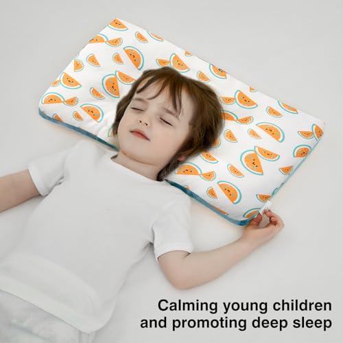 Image of 1Pc Toddler Pillow,Breathable and Skin-Friendly,Machine Washable,100% Cotton Cute Kids Pillows for Sleeping,Kids Sleeping Pillow for 2-6 Year Old,19X11inches