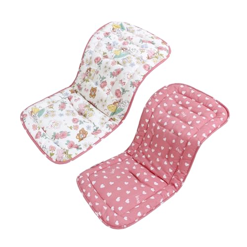 Image of Baby Stroller Cushion,Infant Car Seat Insert-Reversible Universal Breathable and Soft Newborn seat Liner for Stroller,100% Cotton Seat Pad Liner for Newborns-34x78cm,1 Pack(Pink Princess)