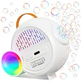 Bubble Machine for Kids Toddlers,Automatic Bubble Maker with RGB Light,Rechargeable Type-C Charge Bubble Blower,Bubble Toy for 3 4 5 6 7 Year Old Boy Girl,Outdoor Party Wedding Birthday Gifts