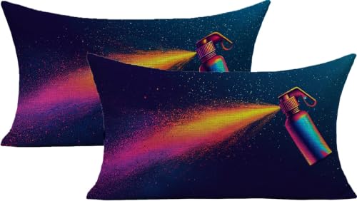 Housse de coussin extérieur imperméable 40x80cm lot de 2 imprimé double face