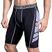 AMZSPORT Uomo Pantaloncini Corsa Leggins Compressione Pantaloni Corta Traspirante Running Sportivi, Nero-Bianco L