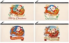 Printed - Santa & Reindeer - 4 Pack - 8"*4.2"