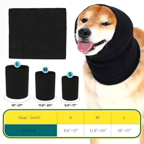 Image of Dog Calming Hoodie Quiet Head Cover Sleeves Double Layer Thickened Dog Ear Muffs Noise Protection,Dog Hematoma Ear Wrap, Dog Headband for Anxiety Relief for Bath, Thunderstorms