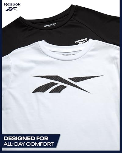 Reebok Conjunto de shorts atléticos para meninos – 3 peças de roupas de verão com camisetas gráficas