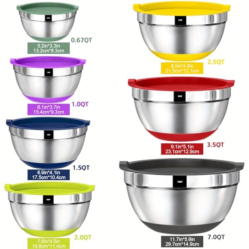 Set de bowls de acero inoxidable con tapas herméticas 20 pcs miniatura 2