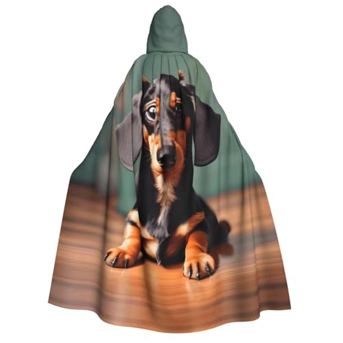 Cape teckel pour cosplay adulte avec grande capuche costume sorcière 190cm