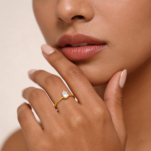 Image of Rubans Demi Fine Stainless Steel Finger Ring Minimal Gift for Women & Girls