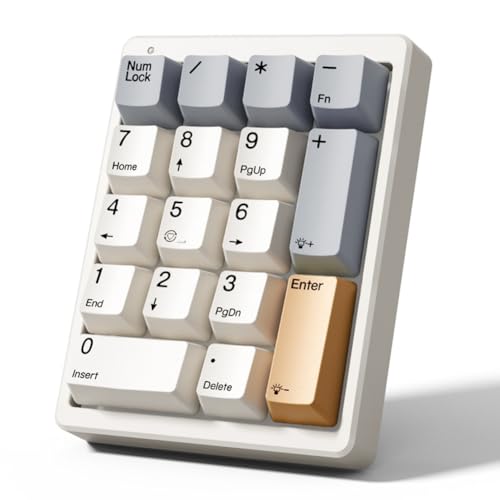 Steowsey Teclado numérico mecánico de 17 teclas tipo C con cable, teclado numérico para juegos, mini teclado de programación, eje rojo