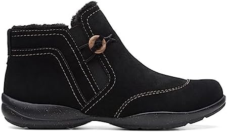 Clarks Women's Roseville Aster Ankle Boot, Black Suede, 9 Wide | Image 1