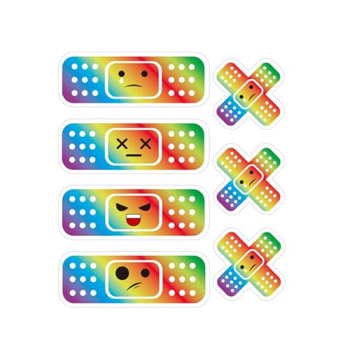 Image of 7-Piece Funny Car Bandaid Stickers, Waterproof Band Aid Decals with 2 Shapes, Cute Cartoon Bandage Decal, Universal Scratch Cover Bumper Stickers (Multicolor)