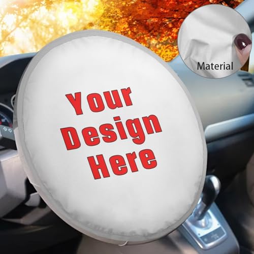Image of Customized Steering Wheel Sun Shade Cover Easy Installation Reflect UV Sun and Heat Car Interior Sunshade Universal Car Accessories for Car Truck SUV
