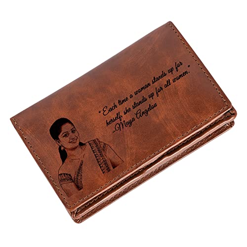 Image of Personalised Women Wallet for Girls or Her for Birthday or Anniversary (Brown)