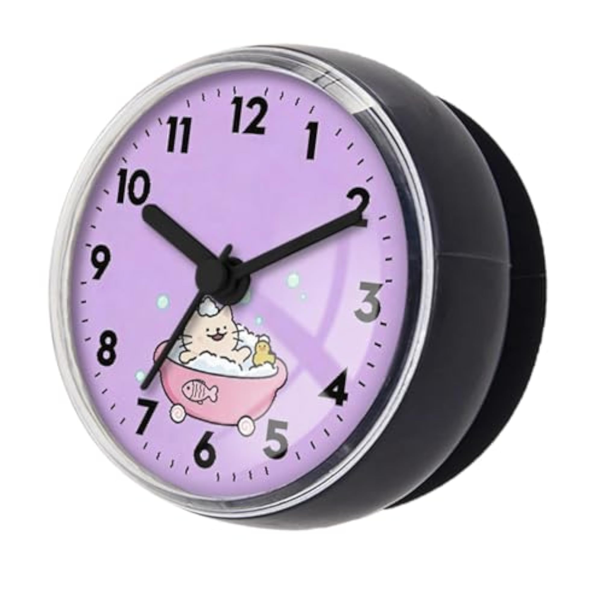 Waterproof Round Cartoon Bathroom Clock, Small Decor