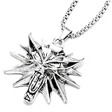 Collar Colgante Lobo Witcher Vikingo para Hombre, Diseño Tribal con Puntas, Joyería Gótica