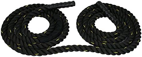 SUPER DEAL Battle Exercise Training Rope 1.5" Poly Dacron 30ft Jump Rope Workout Training Undulation Rope Fitness Rope (1.530 Black)