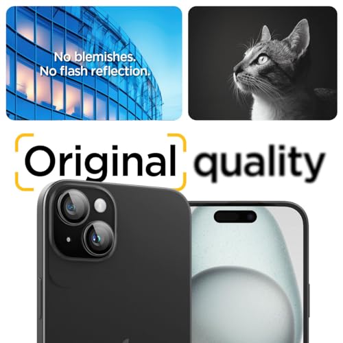 Spigen iPhone 15/15 Plus / 14/14 Plus Kamera Objektiv Glas Schutz Glas.tR EZ Fit Optik Pro (2 Stück) Crystal Clear - AGL06918 – Ansicht 6