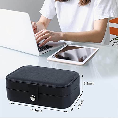 image for Hatori Travel Jewelry Box, PU Leather Small Jewelry Organizer for Wome