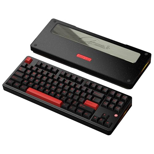 Image of PMOKEY Aurora 80 CNC Full Aluminum Wireless Mechanical Keyboard with VIA /QMK, 8000mah Battery, Tri-Mode Wireless Gaming Keyboard Custom Hot Swappable RGB Backlit for Windows /Mac /PC (Pro Black)