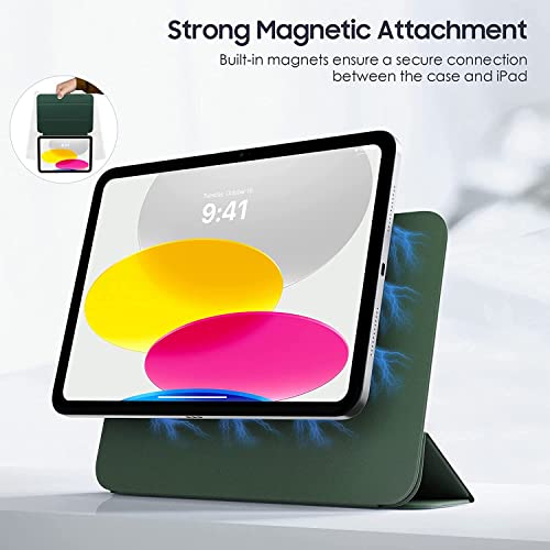 Image of ProElite Case Cover for Apple iPad (A16) 11th /10th Gen (2025 /2022) Cover, Smart Magnetic Case Cover for Apple iPad 11th /10th Generation 2025 /2022, Dark Green