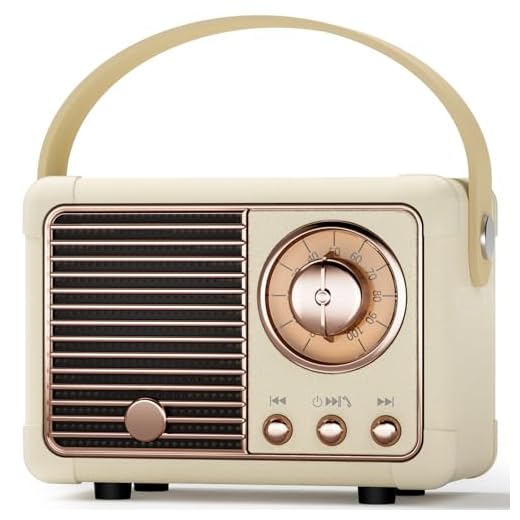 Enceinte Bluetooth Portable, Mini Enceinte Bluetooth Vintage, Port Clé USB/AUX/TF Carte, Decoration Chambre Deco Chambre Ado Fille Idee Cadeau Ado Fille,Enfant, Femme, Anniversaire