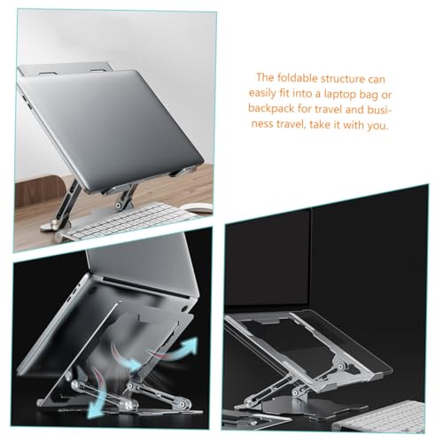 Soporte ajustable de aluminio para laptop color plata miniatura 6