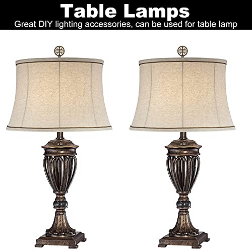 Oriental Lamp Finial For Lamp Shade Top, Antique Brass Finish Solid Metal Screw Cap Knob, Lamp Decoration For Table And Floor Lamps, Happiness Symbol Implication Lucky (2 Pieces) #TOP5