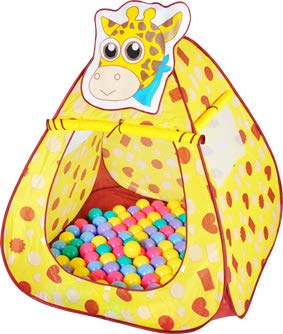 Ching ChingGiraffe House with 100pcs Colorful Balls - Lightweight - Safe - Durable - Play House for Kids - Tent for kids, One Size