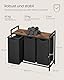 VASAGLE Wäschekorb 3 Fächer, Wäschesammler mit Ablage, Wäschebox, Wäschesack aus Oxford-Gewebe abnehmbar, Metallrahmen, 3 x 40 L, 92,5 x 33 x 72 cm, tintenschwarz-vintagebraun BLH301B01