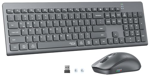 Wireless Keyboard and Mouse, Quiet Bluetooth Keyboard Mouse...