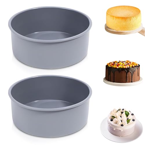 UOSIWYA 6 Inch Cake Tins for Baking, 2PCS Silicone Cake Moulds fo...